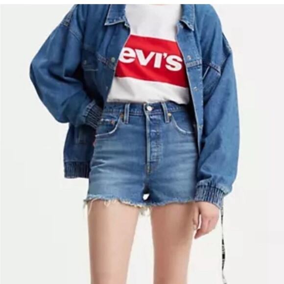 Levi’s Premium 501 High Waisted Jean Shorts - Picture 1 of 12
